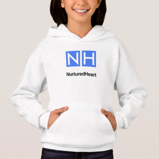 NHI Kinder Witte Pullover Hoodie met zakken (Voorkant)