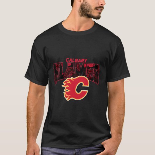 NHL Surf Schaats Calgary Flames Palm Beach T-shirt (Voorkant)