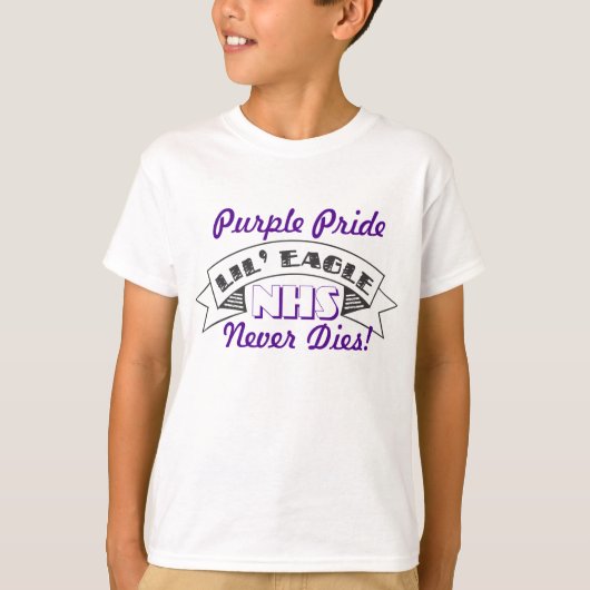 NHS Lil'Eagle Paarse Pride T-shirt (Voorkant)