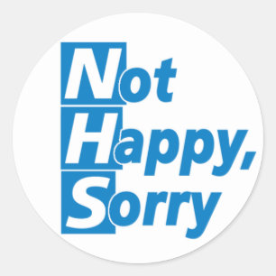 NHS niet gelukkig - sorry! Ronde Sticker