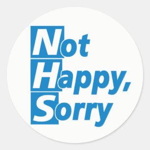 NHS - Niet gelukkig, sorry! Ronde Sticker