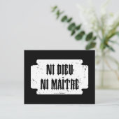 Ni dieu in maître briefkaart (Staand voorkant)