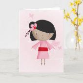 Ni Hao Klein Chinees Meisje Kaart (Gele Bloem)