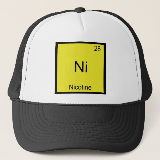 Ni - Nicotine Funny Chemistry Element T-Shirt Trucker Pet (Voorkant)