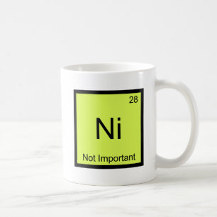 Ni - niet belangrijk symbool voor het scheikundige koffiemok