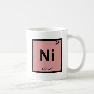 Ni - Nikkel Chemie Periodiek Systeem Symbool Koffiemok
