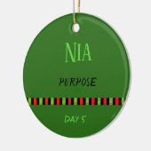 Nia - Kwanzaa Dag 5 Groen Keramisch Ornament (Links)