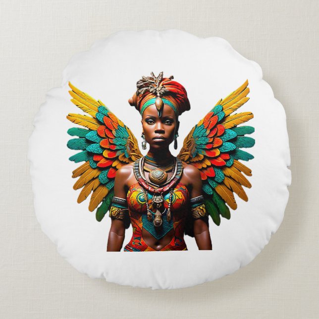 Nia Safiri Rond Kussen (Voorkant)