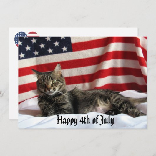 Nia The Cat's Happy Independence Day Amerika Kaart (Voorkant / Achterkant)