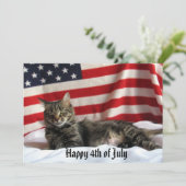 Nia The Cat's Happy Independence Day Amerika Kaart (Staand voorkant)