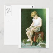 Niagara Corn Starch Girl Reading Briefkaart (Voorkant / Achterkant)