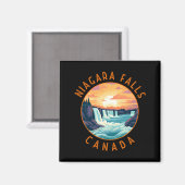 Niagara Falls Canada Retro Distressed Circle Magneet (Voorkant / Achterkant)