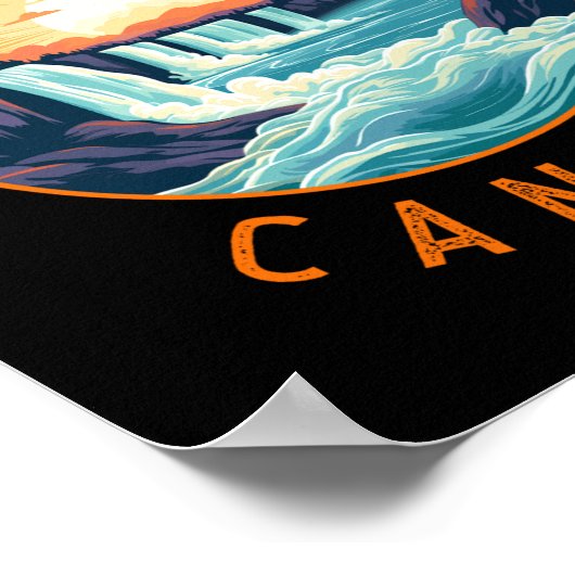 Niagara Falls Canada Retro Distressed Circle  Poster (Hoek)