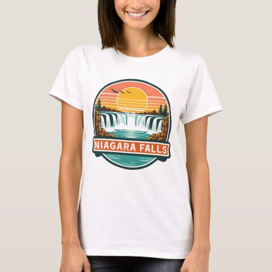Niagara Falls Canada retro ontwerp  T-shirt (Voorkant)