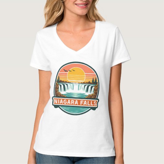 Niagara Falls Canada retro ontwerp  T-shirt (Voorkant)