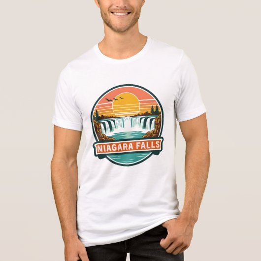 Niagara Falls Canada retro ontwerp  Tri-Blend Shirt (Voorkant)