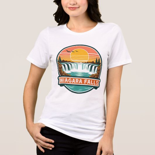 Niagara Falls Canada retro ontwerp  Tri-Blend Shirt (Voorkant)