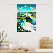 Niagara Falls Canada Retro Reisposter Kunst Poster (Keuken)