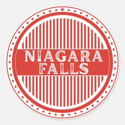 Niagara Falls City Pride Emblem Canadian Identity Ronde Sticker (Voorkant)