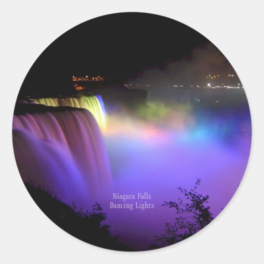 Niagara Falls, Dansende Lichten, Ronde Sticker (Voorkant)