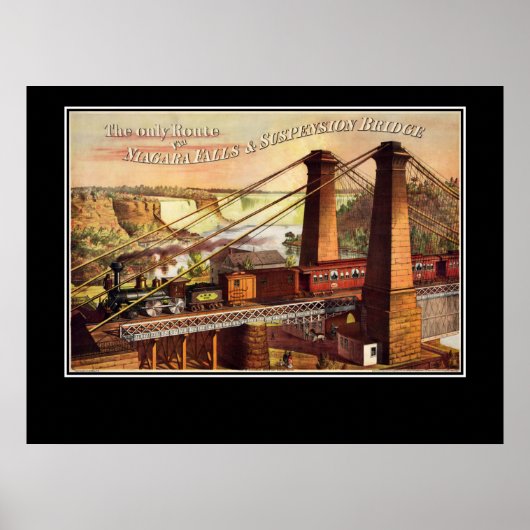 Niagara Falls en hangbrugposter Poster (Voorkant)