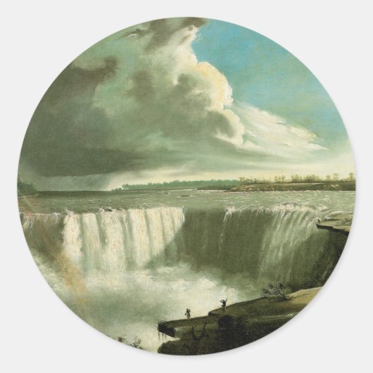 Niagara Falls From Table Rock door John Vanderlyn Ronde Sticker (Voorkant)