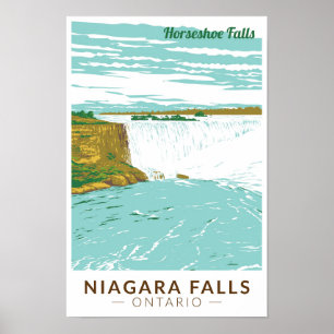 Niagara Falls Horseshoe Falls Reis Kunst Vintage Poster