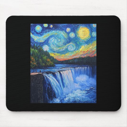 Niagara Falls - in de stijl van Van Gogh - De ster Muismat (Voorkant)