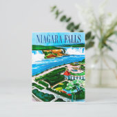 Niagara Falls, luchtfoto, Canada, vintage reis Briefkaart (Staand voorkant)
