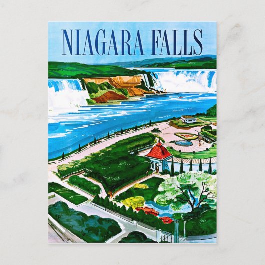 Niagara Falls, luchtfoto, Canada, vintage reis Briefkaart (Voorkant)