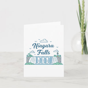 Niagara Falls Minimaal Illustratie met Plat Design Feestdagen Kaart