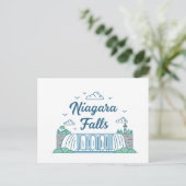Niagara Falls Minimal Flat Design Illustration Briefkaart (Staand voorkant)