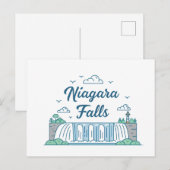 Niagara Falls Minimal Flat Design Illustration Briefkaart (Voorkant / Achterkant)