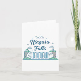 Niagara Falls Minimal Flat Design Illustration Feestdagen Kaart