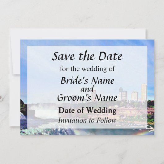 Niagara Falls NY - Onder de Regenboog Bewaar de Da Save The Date (Voorkant)