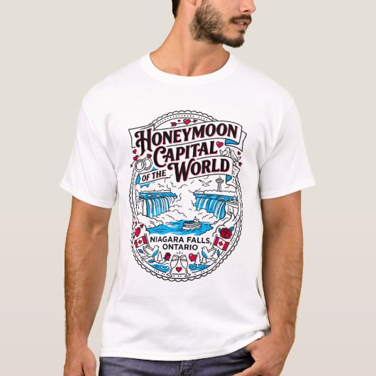 Niagara Falls Ontario Bruidspaarshoofdstad Van De T-shirt (Voorkant)