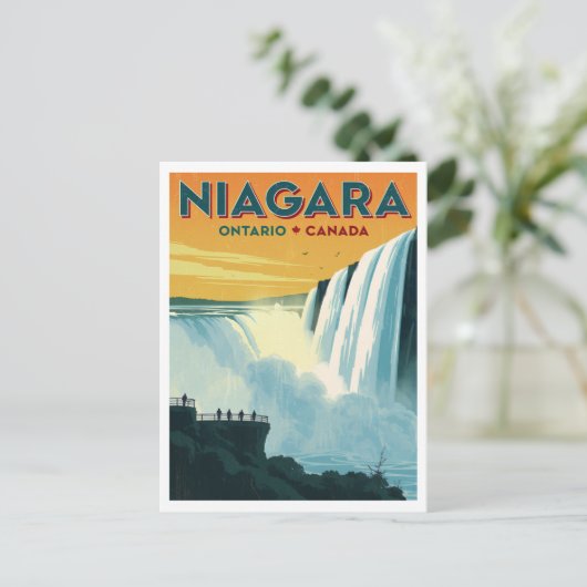Niagara Falls Ontario Canada Travel Poster Briefkaart (Staand voorkant)