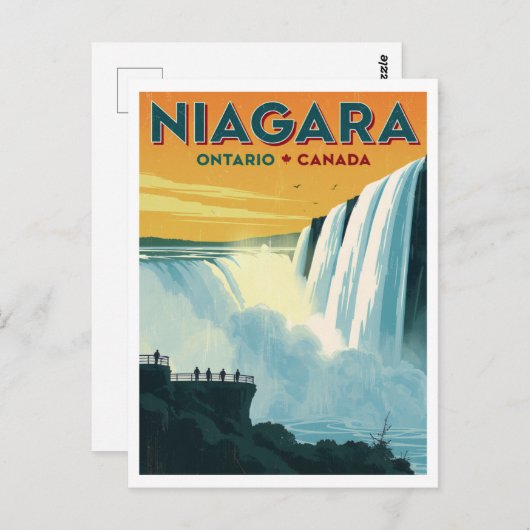 Niagara Falls Ontario Canada Travel Poster Briefkaart (Voorkant / Achterkant)