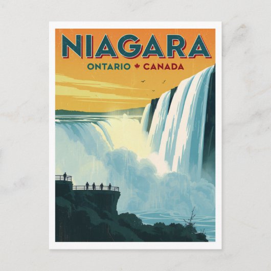 Niagara Falls Ontario Canada Travel Poster Briefkaart (Voorkant)