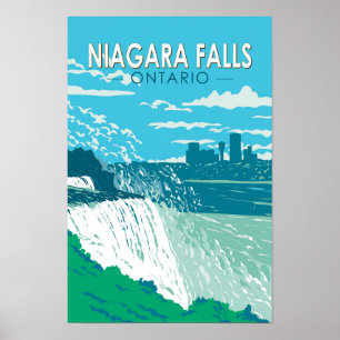 Niagara Falls Ontario Reizen Kunst Vintage Poster