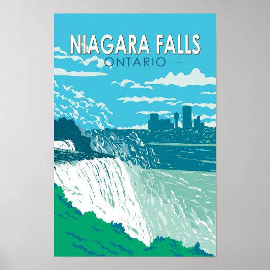 Niagara Falls Ontario Reizen Kunst Vintage Poster (Voorkant)
