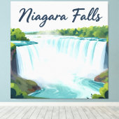 Niagara Falls Painterly Landscape Illustration Canvas Afdruk (Insitu (Houten vloer))