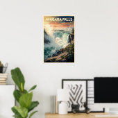 Niagara Falls Reisposter in Vintage Stijl Poster (Thuiskantoor)