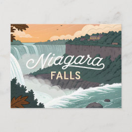 Niagara Falls Retro Vintage Poster Illustration Briefkaart