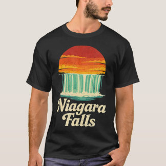 Niagara Falls Retro Zonsondergang T-shirt