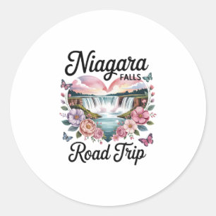 Niagara Falls Roadtrip Zomer Vakantie Souvenir W Ronde Sticker