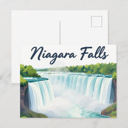 Niagara Falls Schilderachtige Landschapsillustrati Briefkaart (Voorkant / Achterkant)