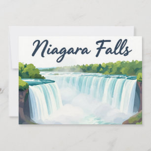 Niagara Falls Schilderachtige Landschapsillustrati Feestdagenkaart