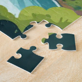 Niagara Falls Schilderachtige Landschapsillustrati Legpuzzel (Zijkant)