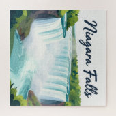 Niagara Falls Schilderachtige Landschapsillustrati Legpuzzel (Horizontaal)